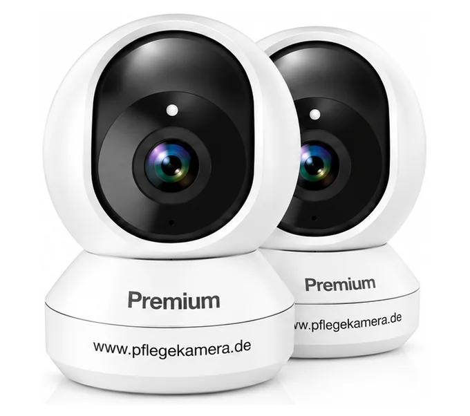 Zwei Pflegekameras Premium 4K in Weiß